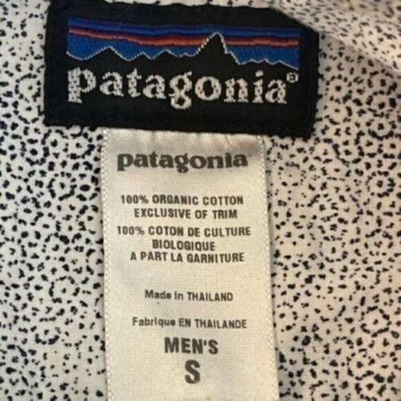 PATAGONIA short sleeve 1/2 button down shirt size small abstract print - Picture 6 of 7